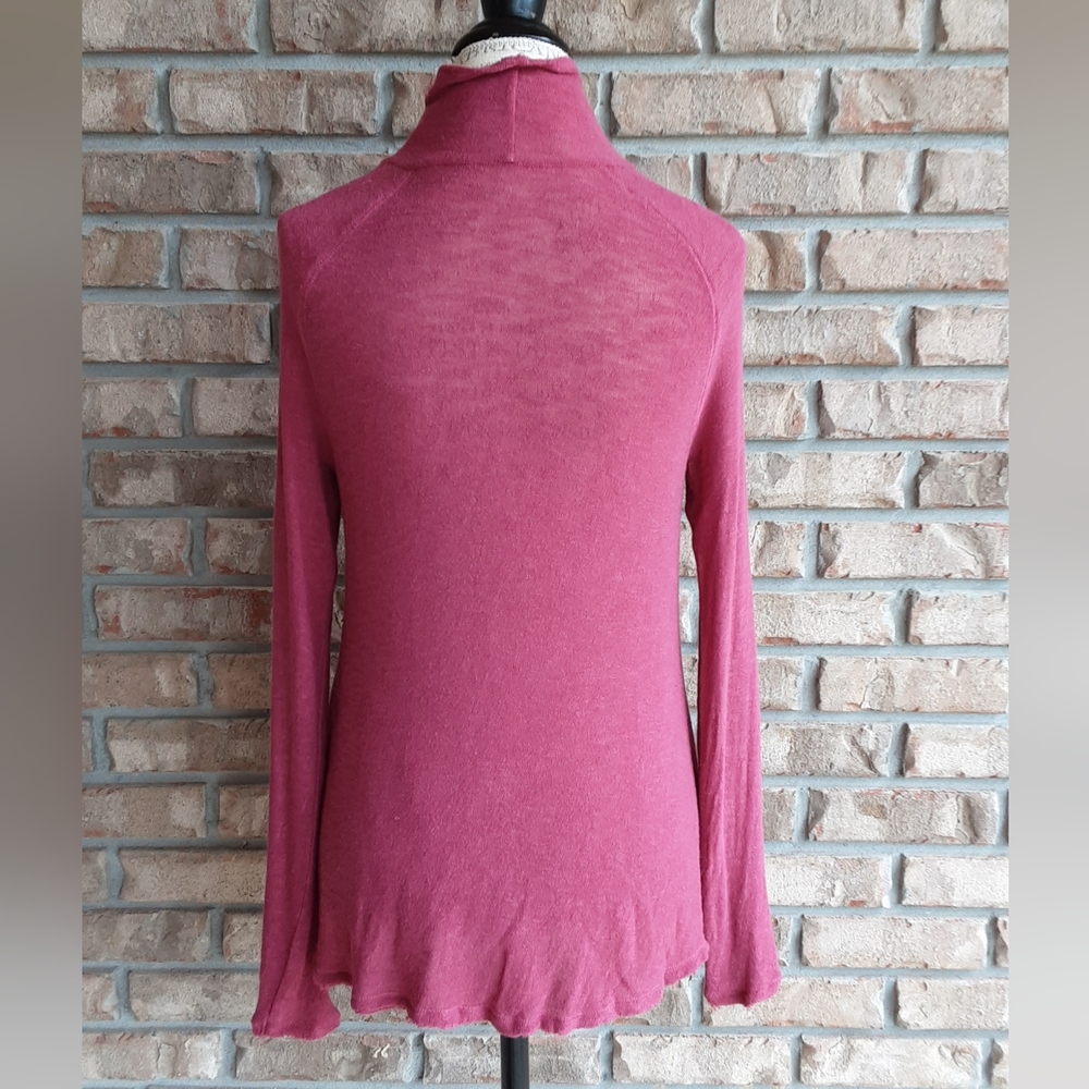 Intimately Free People Raspberry Mock Neck Sweater. - Picture 3 of 6